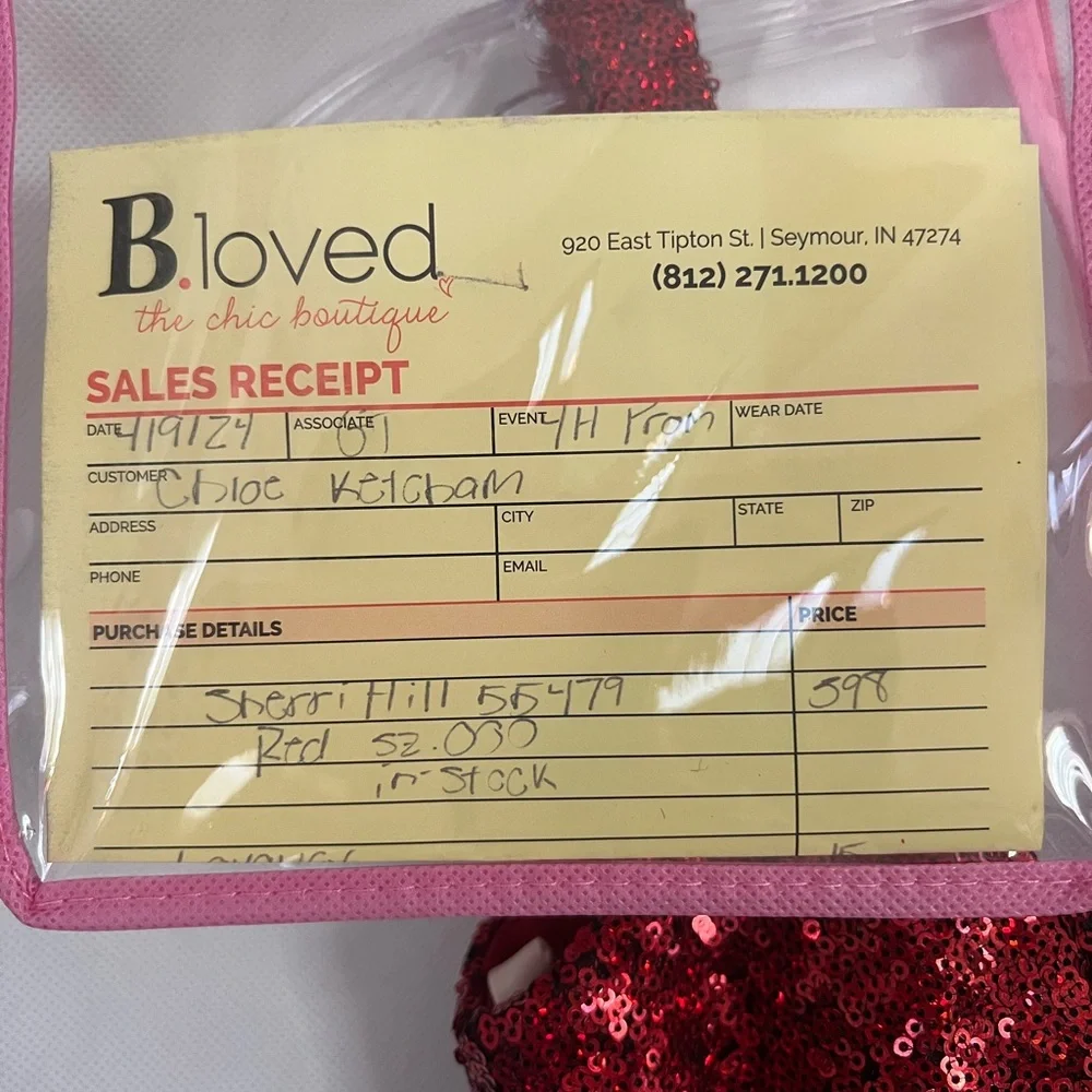 Red sequin prom dress - Picture 3 of 3